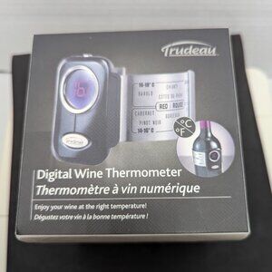 Trudeau Digital Wine Thermometer Bottle Collar Style Automatic C or F